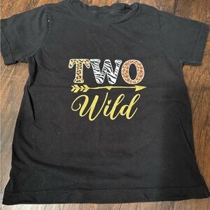 Black 'Two Wild' Kids T-Shirt